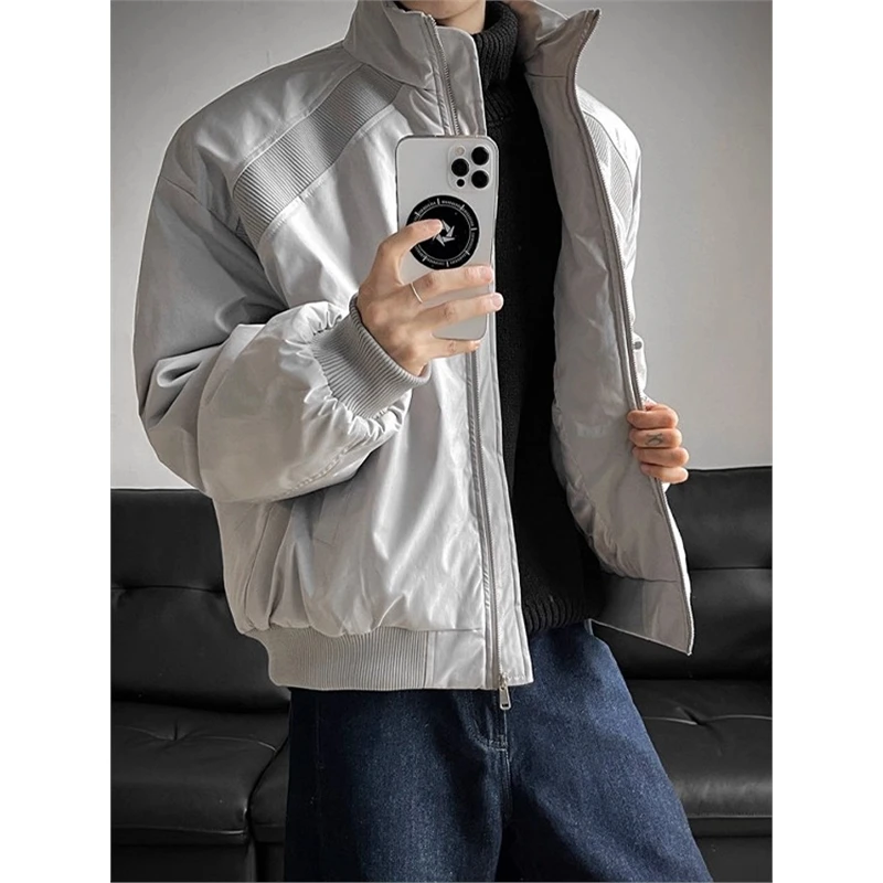 美式潮牌立领棉衣男冬季加厚保暖棉服高级痞帅短款夹克冲锋衣外套