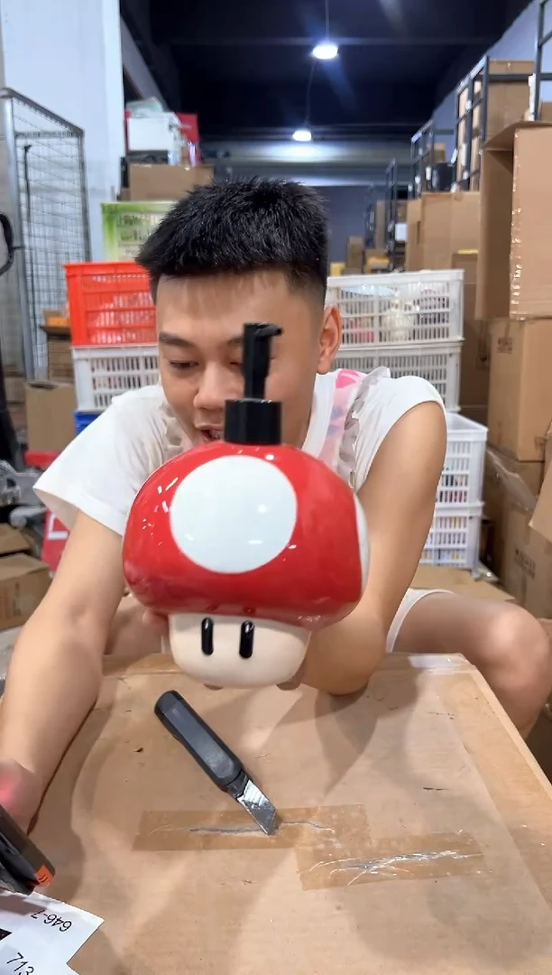 瓷片陶瓷蘑菇按压瓶