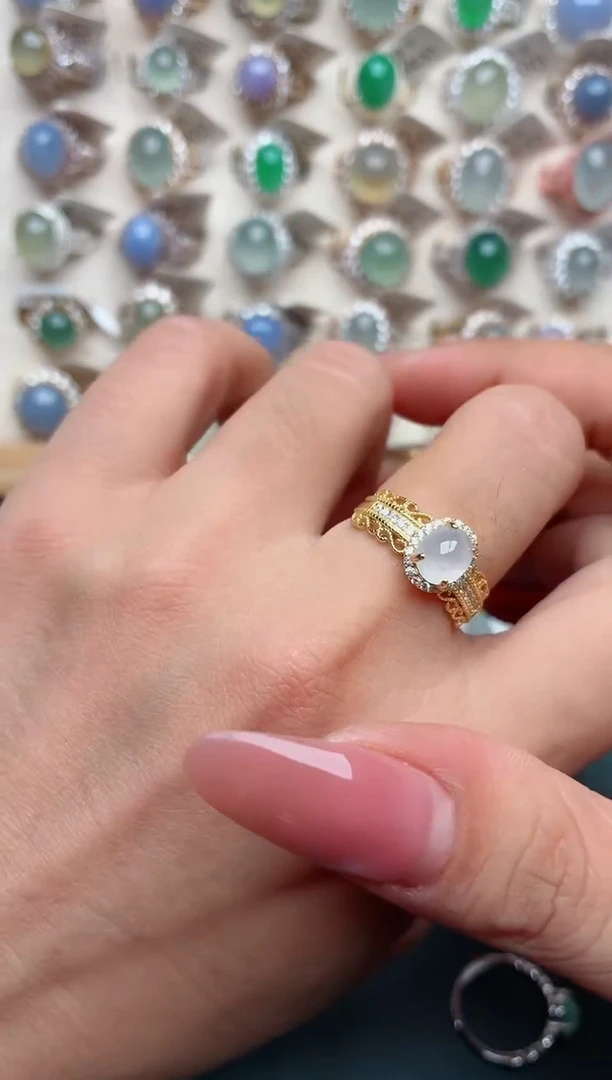 银S925镶嵌戒指翡翠.