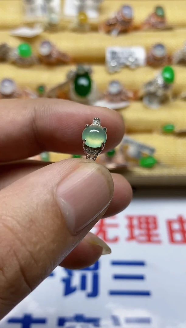【闪购商品】翡翠戒指银S925镶嵌0000