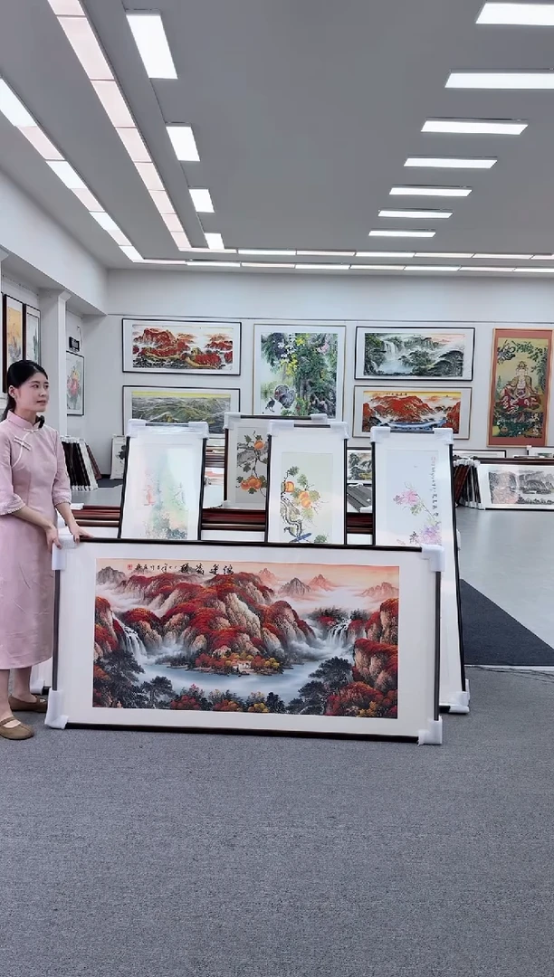 国画手绘 鸿运当头 172*85 巴西花梨