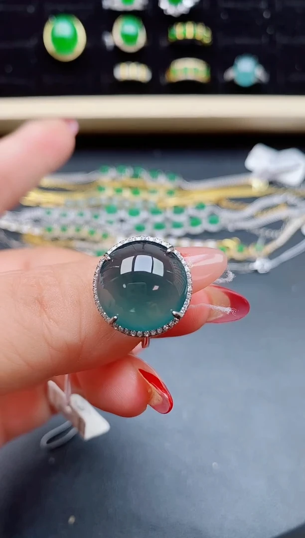 【闪购商品】翡翠戒指银S925镶嵌21321