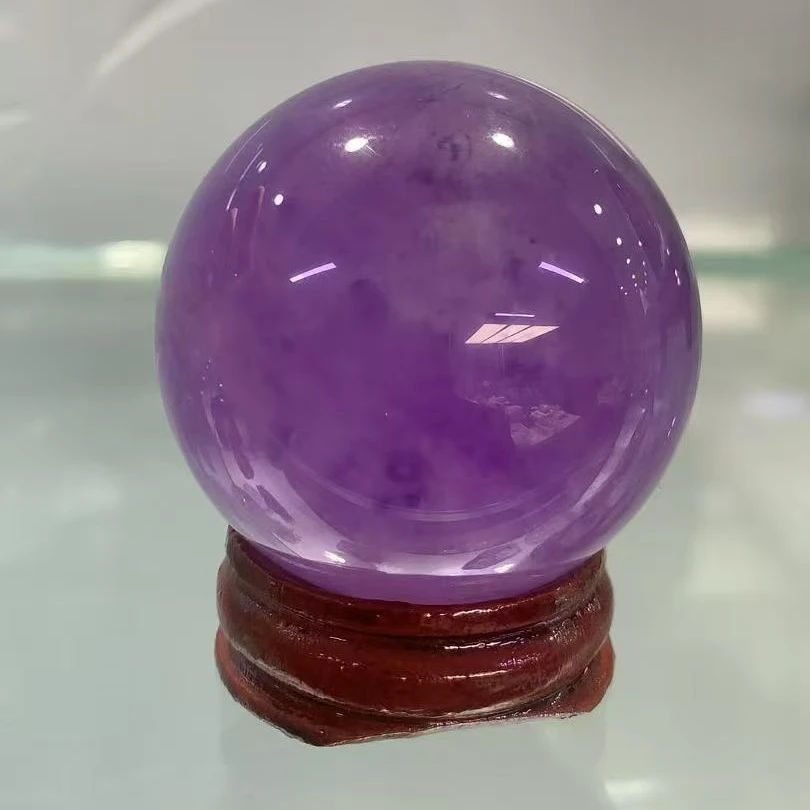 BJ02紫水晶球高档桌面摆件客厅办公室书房家居 带底座多样性发一