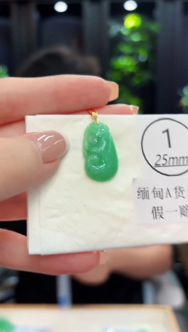 颈饰18K金镶嵌翡翠缅料A货/支持复检/一件