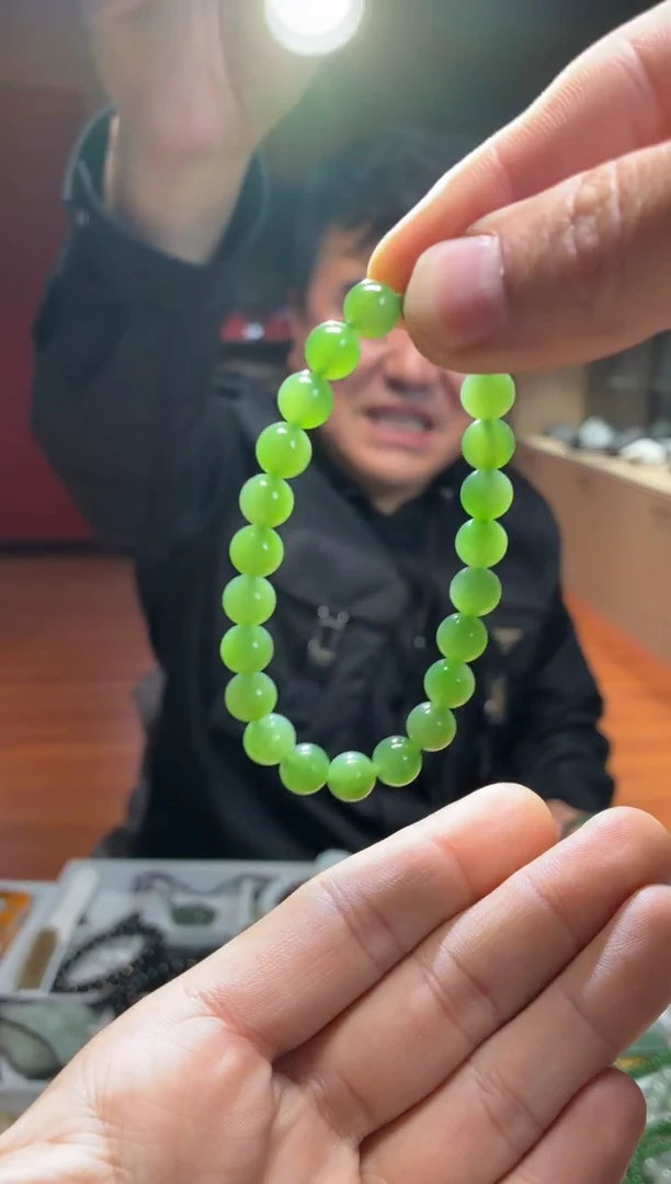 未镶嵌手串和田玉俄碧6圆