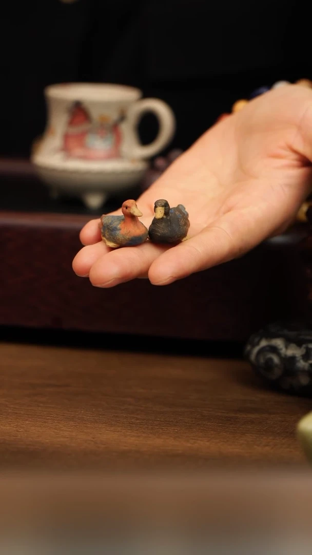 茶壶紫砂鸭先知   一对