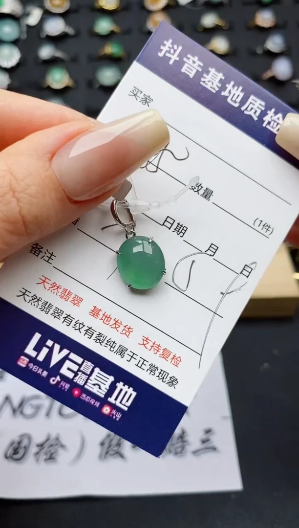 翡翠银S925镶嵌颈饰...........