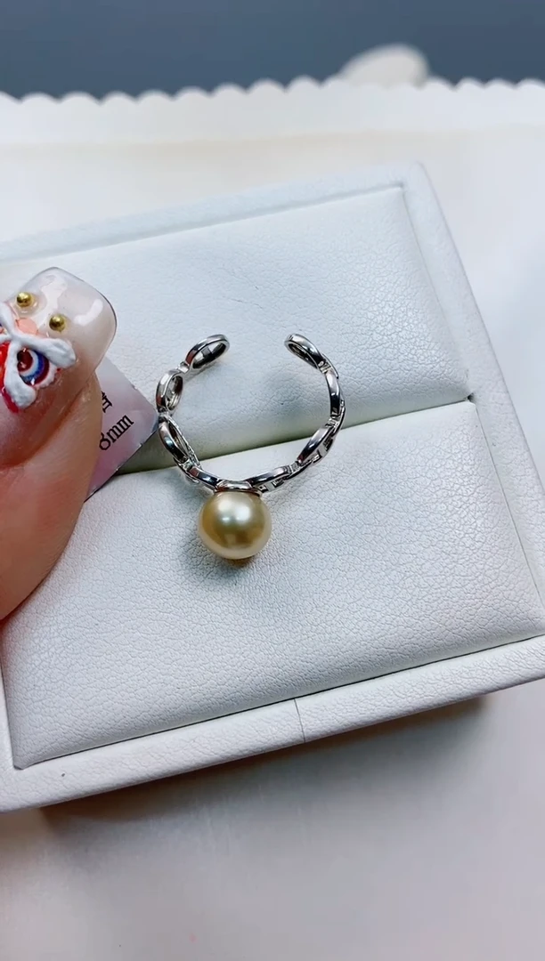 【闪购商品】海水珍珠戒指银S925镶嵌7.5-8海水珍珠戒指