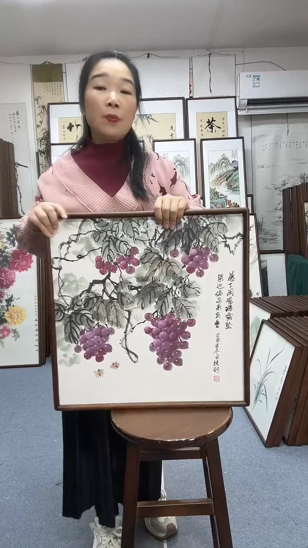 国画尺寸52*52实木画框京东包邮手绘