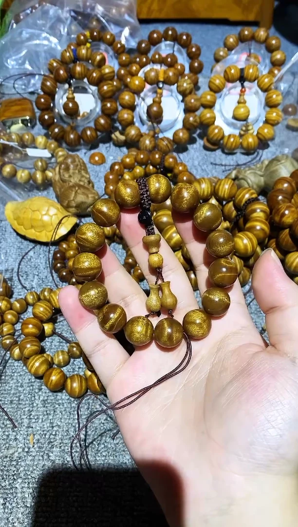 手串/手链楠木（金丝楠）小叶桢楠水波纹1.5手串