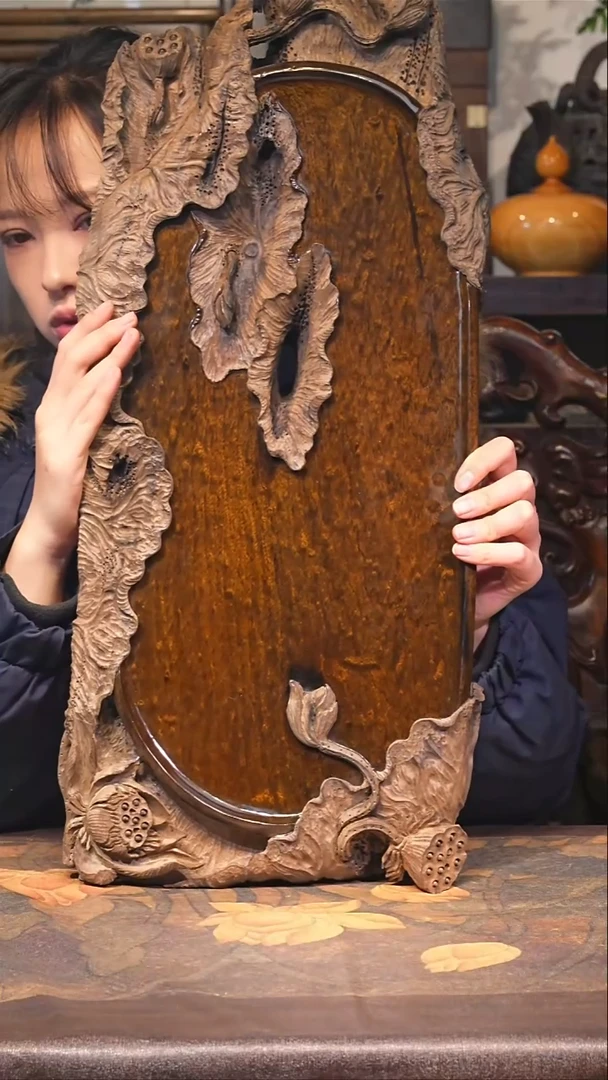 金丝楠小叶桢楠【60】纯手工精雕 整板整雕 满花干料茶盘