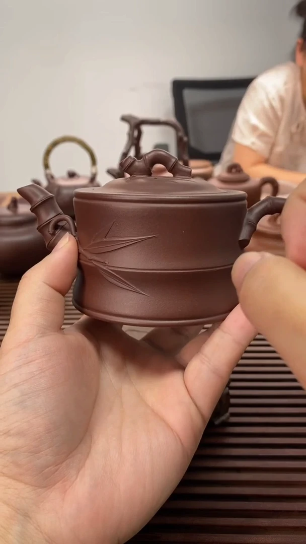 茶壶紫砂200毫升竹段紫泥