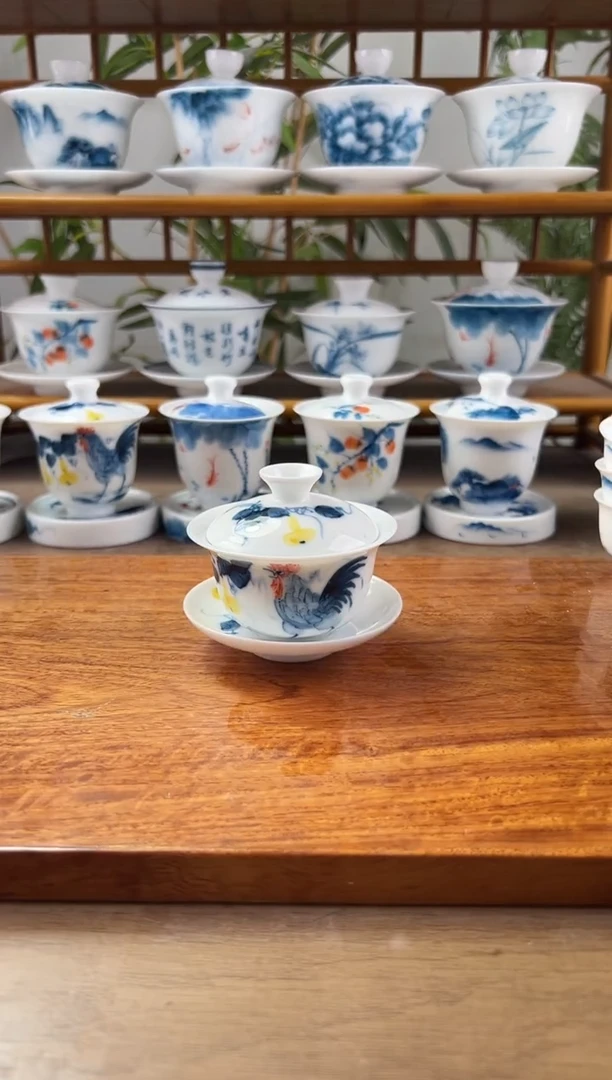 微瑕公鸡80ml三才盖碗