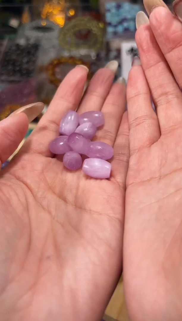 【闪购商品】水晶手串未镶嵌紫锂辉桶珠一个宽卡10