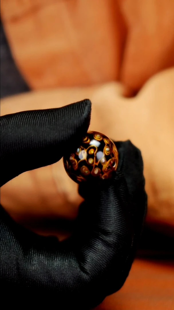 疯子大漆黑金螺钿20mm