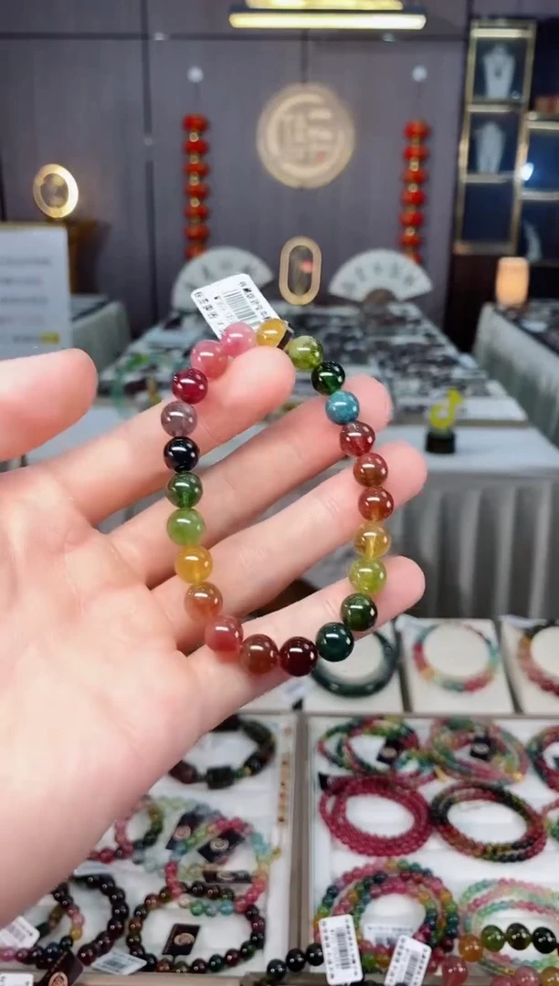 未镶嵌收藏级老矿碧玺单圈手串8mm+碧玺xion多样性发一条