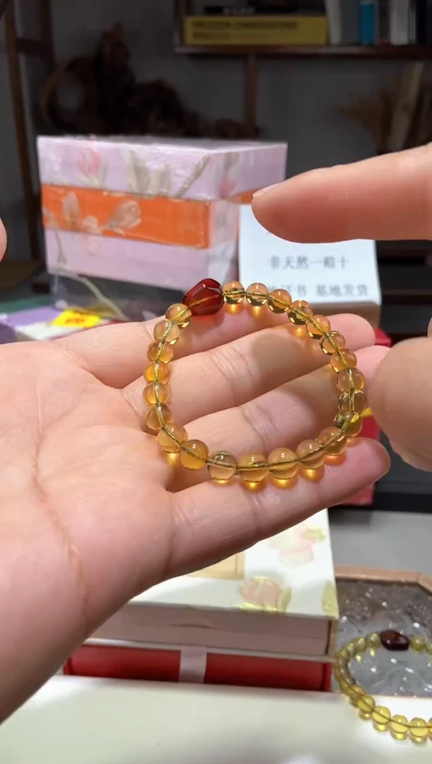 琥珀颈饰未镶嵌7+鸿运当头手串