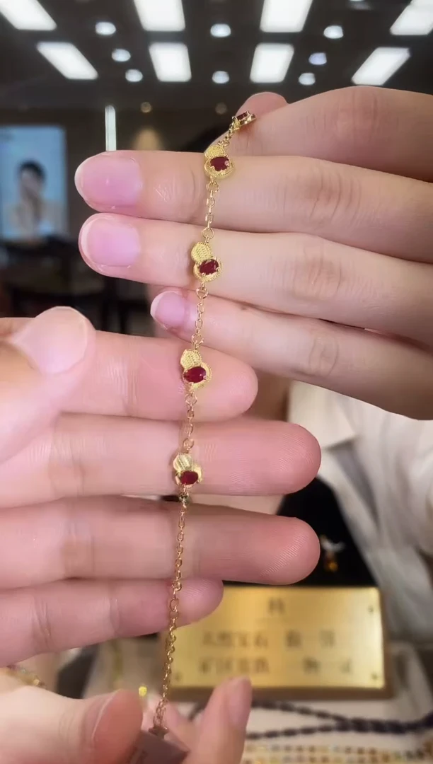 银S925镶嵌手链红宝石09