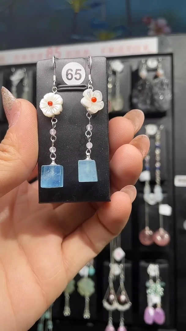 银S925镶嵌耳饰紫晶写*写月