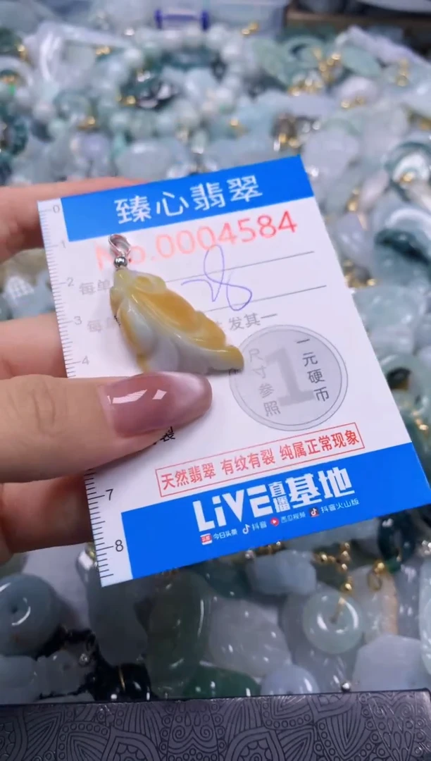 翡翠未镶嵌颈饰含绳0004584