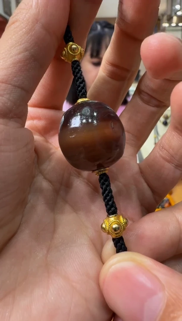 未镶嵌玛瑙/玉髓珠宝奇石古*志玛瑙珠项链