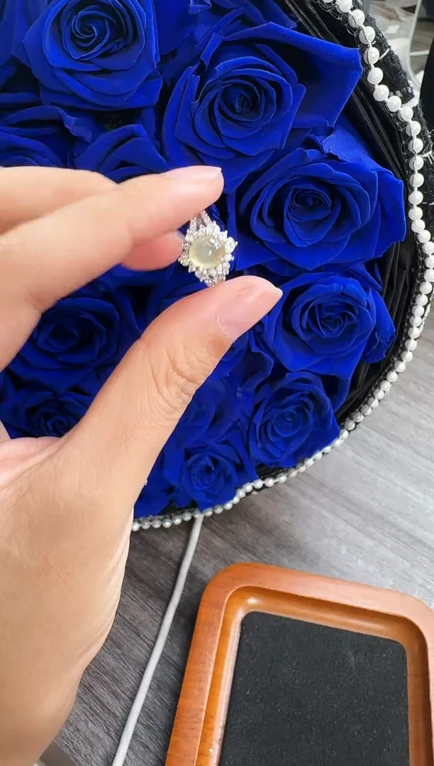 银S925镶嵌戒指翡翠戒指