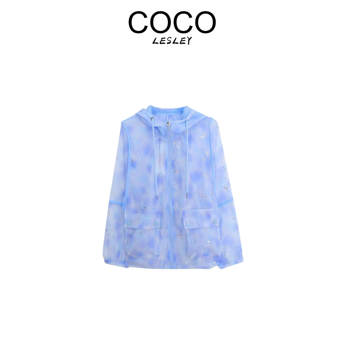 【COCO LESLEY】宽松晕染连帽防晒衣休闲慵懒风薄外套msl177