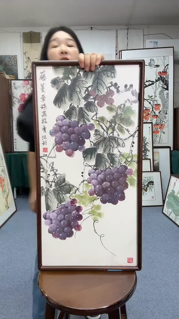 国画35*68实木画框京东包邮手绘