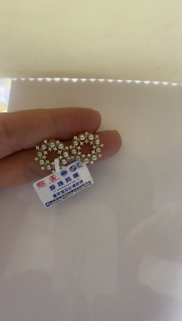 银S925镶嵌海水珍珠耳饰清货