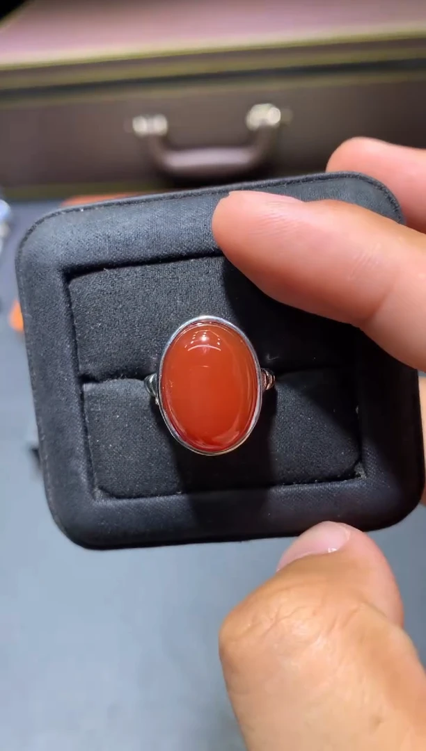 南红玛瑙未镶嵌戒指Q28【多样性发其一】