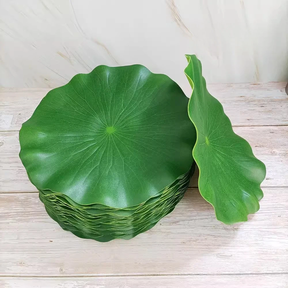仿真荷叶菜肴水果摆盘自助餐饮店荷叶垫盘装饰超市荷叶道具