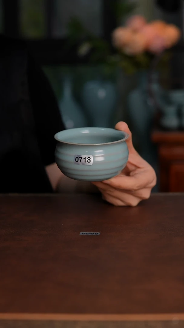 摆件0718天青釉福袋杯120毫升