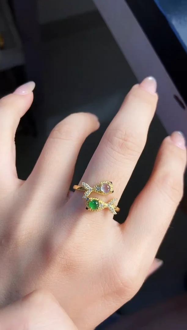 银S925镶嵌戒指翡翠12