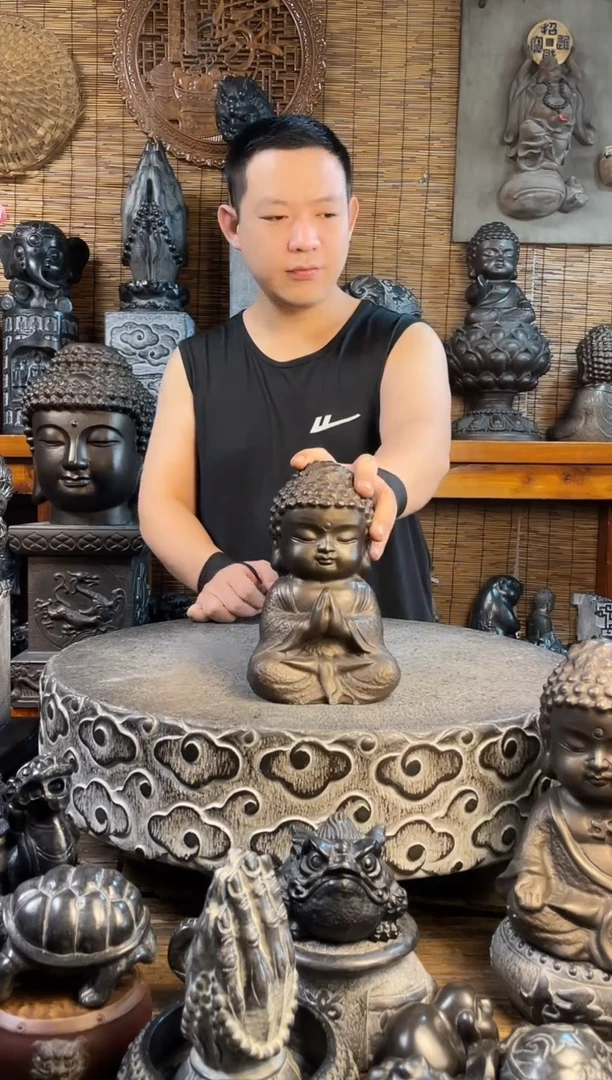 石材22宝宝佛天然青石雕刻