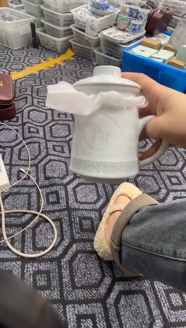陶瓷玲珑办公杯生肖马杯