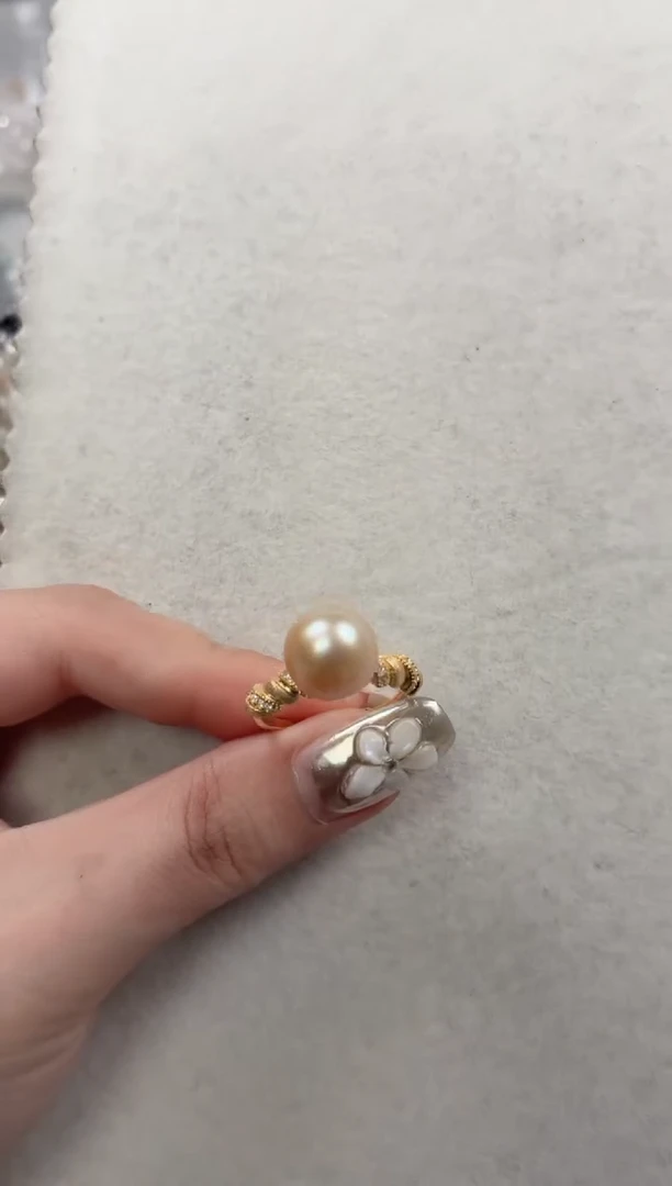 银S925镶嵌戒指海水珍珠q631