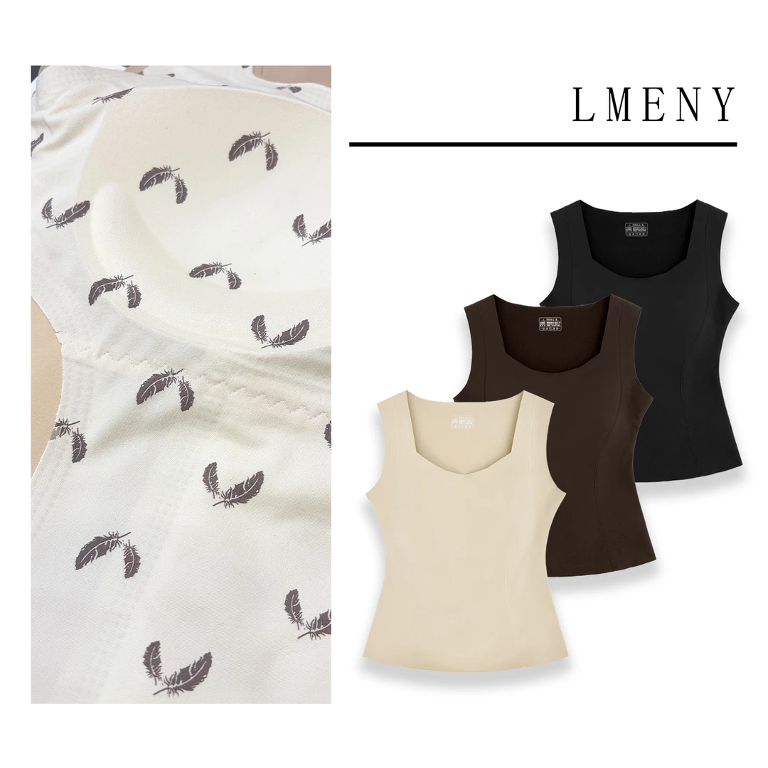 LMENY“羽绒美肤衣”保暖背心女25冬新款弹力带胸垫内搭吊带25DP021