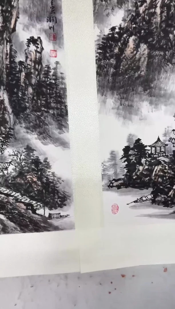 国画贺润川-2平尺-山水-随机
