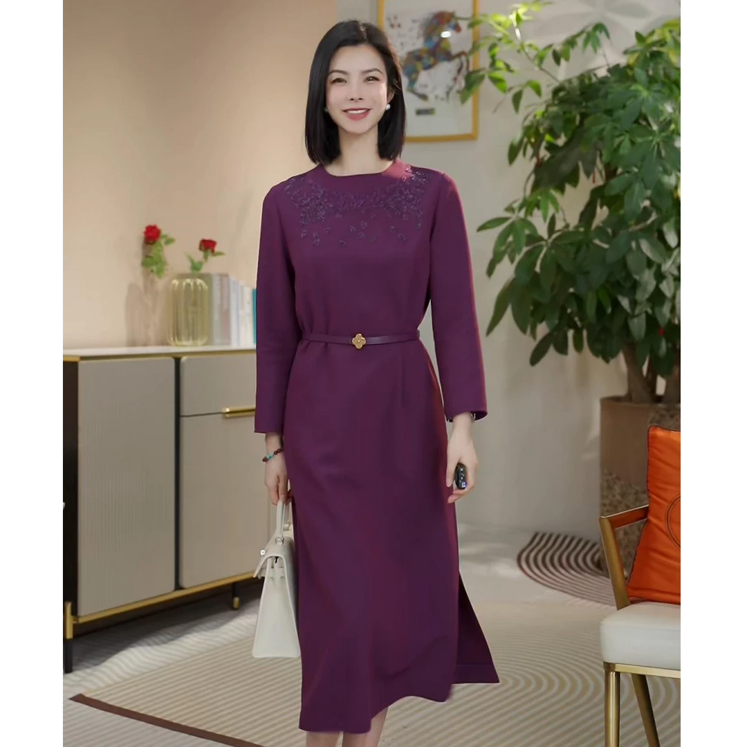 【七景超级太太】2025新款优雅高贵感早春连衣裙 SL25014