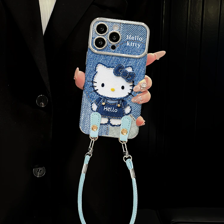 牛仔kt适用苹果17华为vivo/oppo小米iPhone16pro大视窗贴皮手机壳