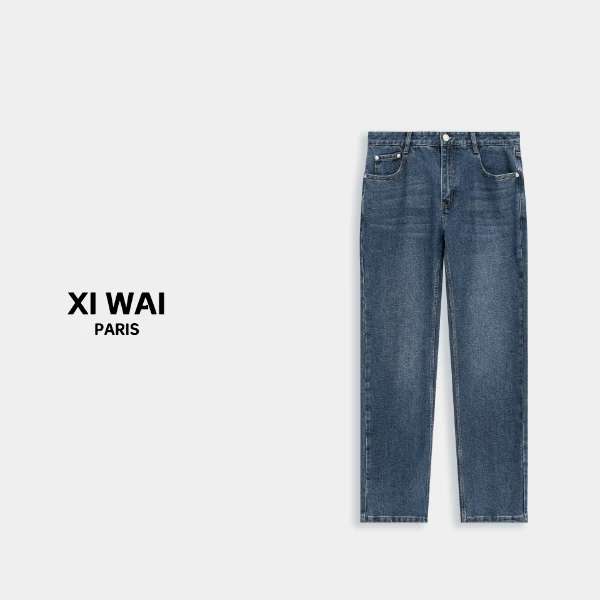 高级男装 秋冬新品25s男士经典商务老钱直筒舒适休闲牛仔裤 L293