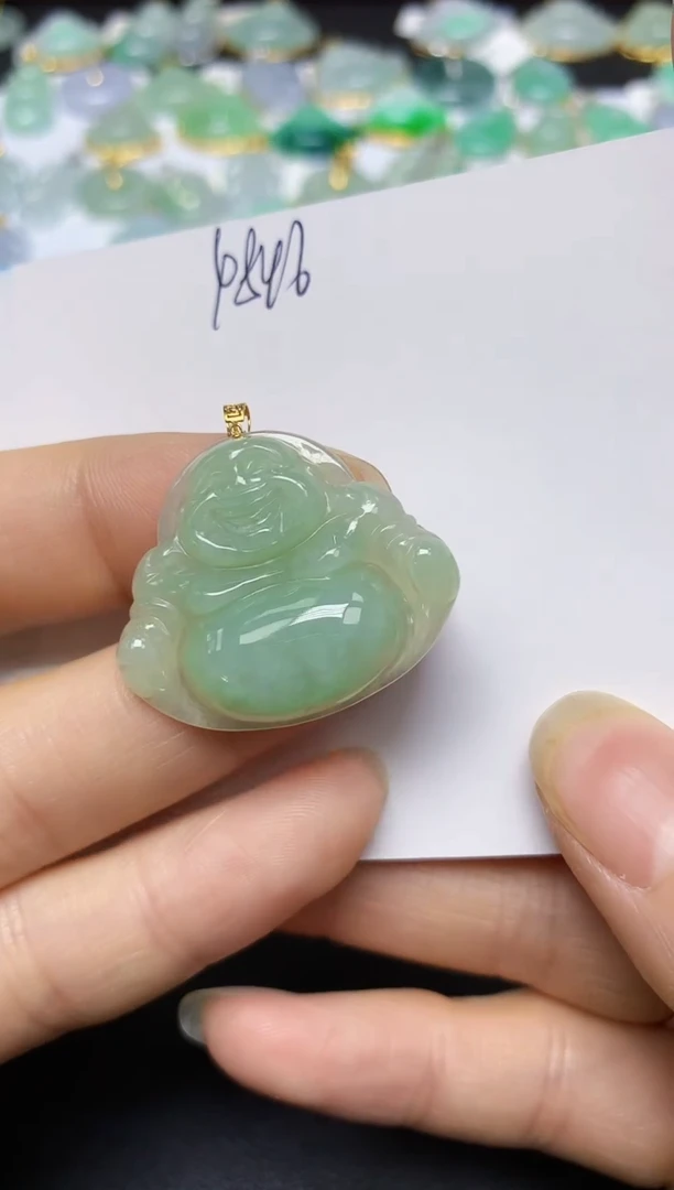 翡翠18K金镶嵌颈饰 天然翡翠A货