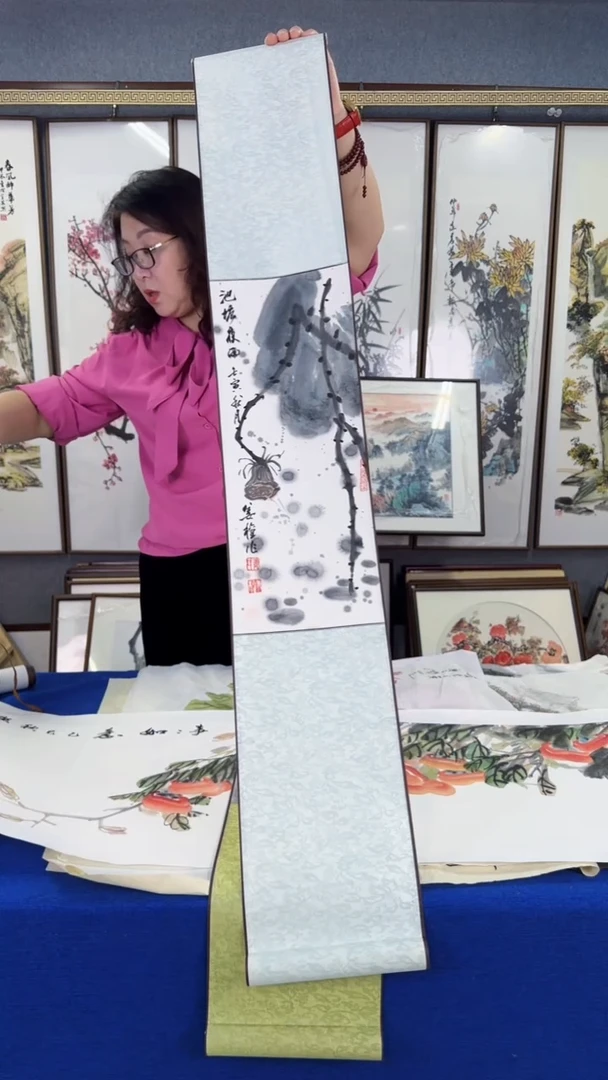 国画卷轴国画 20*125