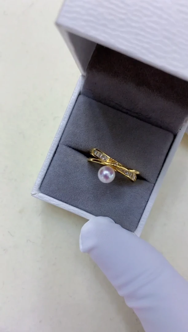 银S925镶嵌海水珍珠饰品设计款戒指