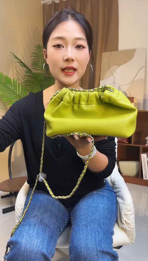 牛皮（革）绿色单肩轻奢女包