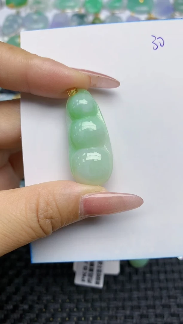 【闪购商品】翡翠颈饰18K金镶嵌天然A货翡翠 030