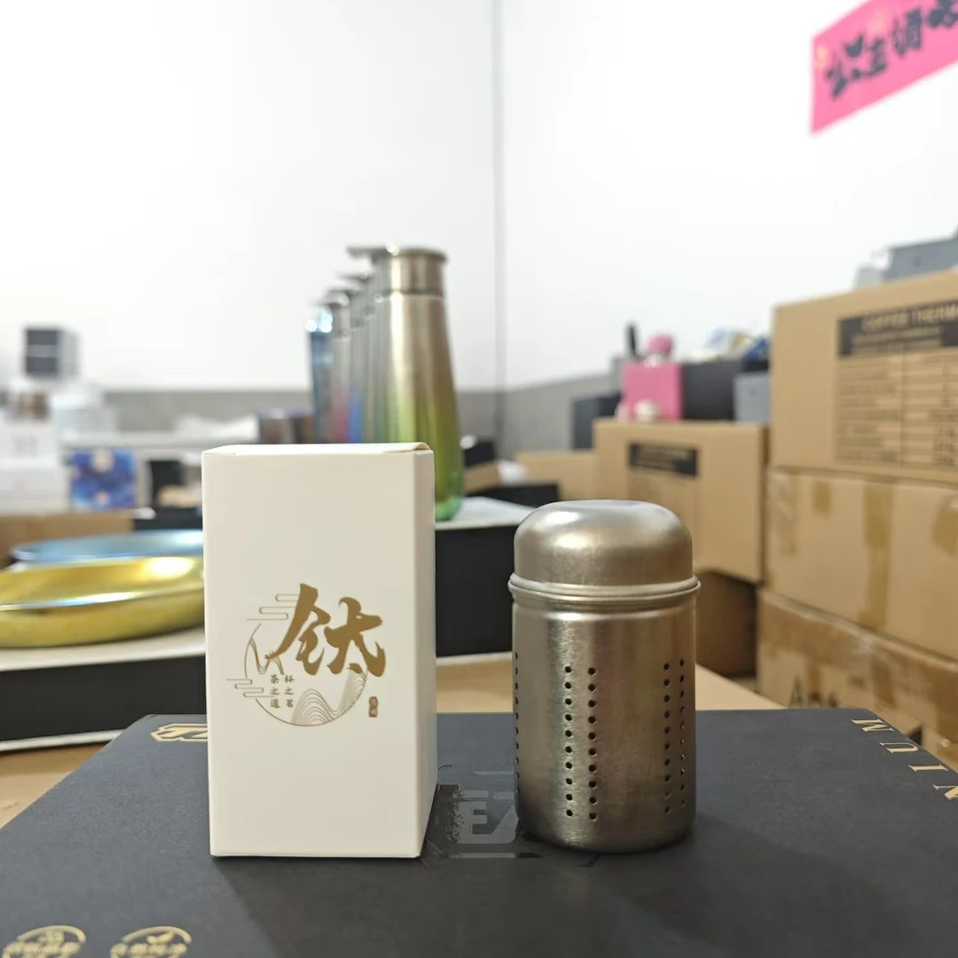 52mm 纯钛茶蛋过滤便携茶道带盖