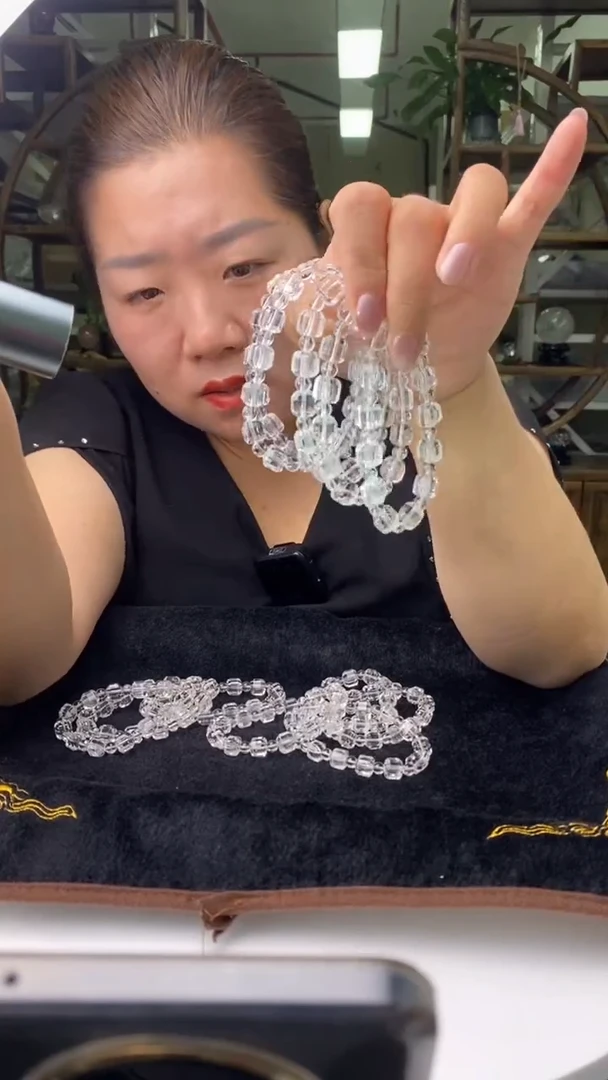 水晶珠宝半成品未镶嵌白水晶方糖款手串多样性发其一