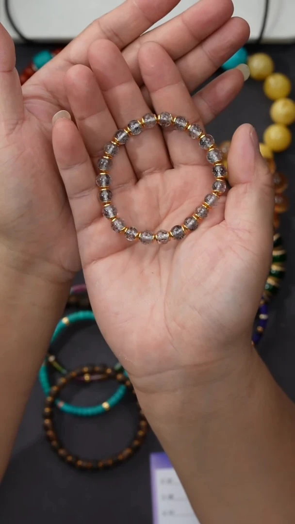 水晶手串银S925镶嵌拉****多水晶手串