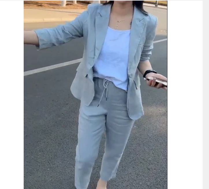 2025春季新款网红同款洋气气质韩版潮流西服外套裤子女心